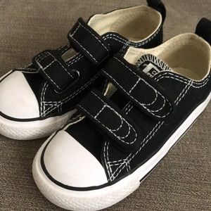 Toddler boy black Velcro Converse sneakers